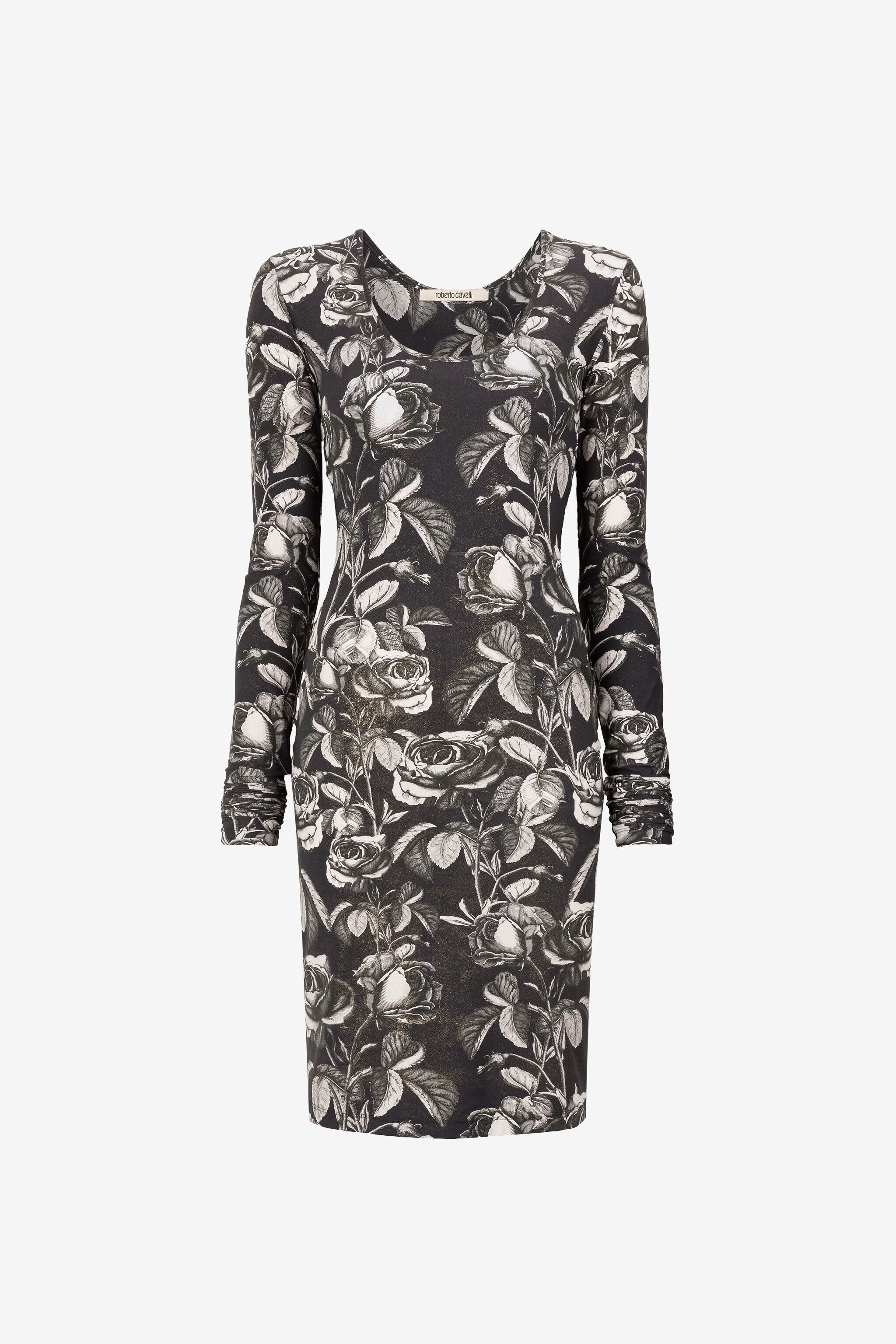 RC Rose-Print Dress SILVER/BLACK PQT10B-LNF03