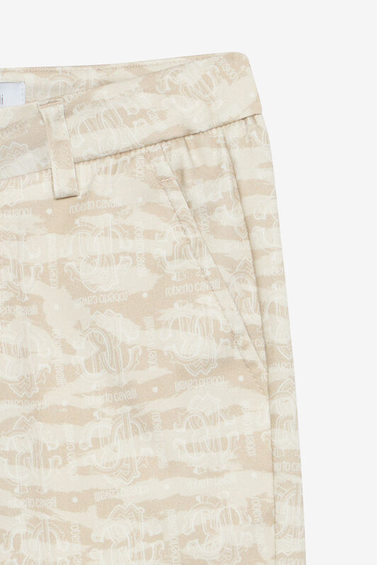 JU Pantaloni Con Stampa Tiger Skin Avorio UJT20G-6SO44