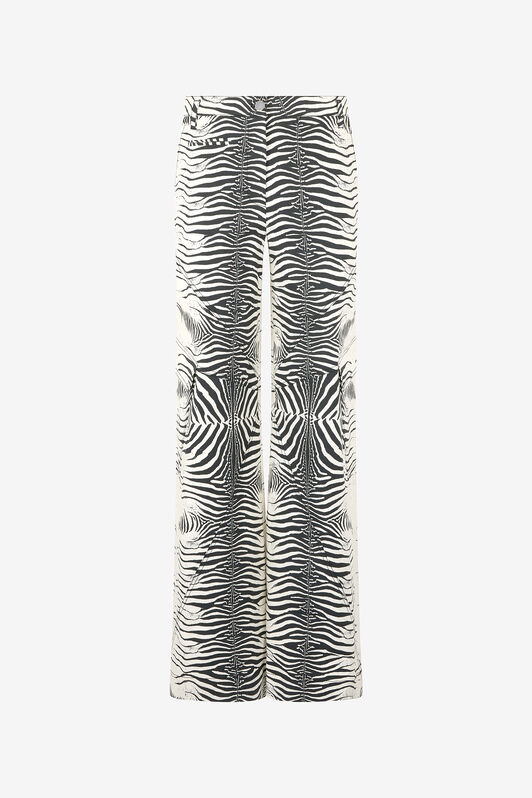 RC Pantaloni In Cotone Stretch Stampa White Tigresse BIANCO/NERO UKT211-3AN49