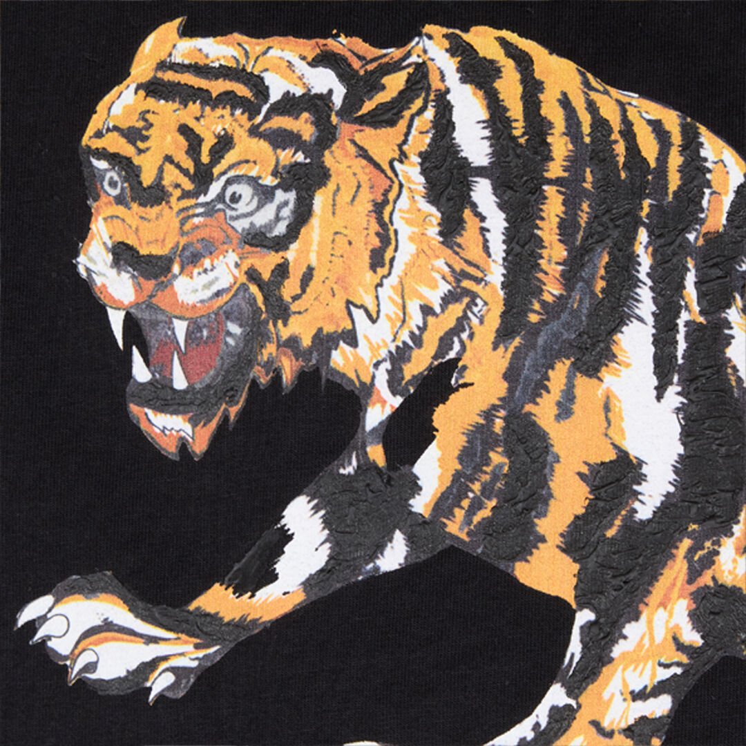 RC Cotton T-Shirt with Tiger Black VRT61B-JD060