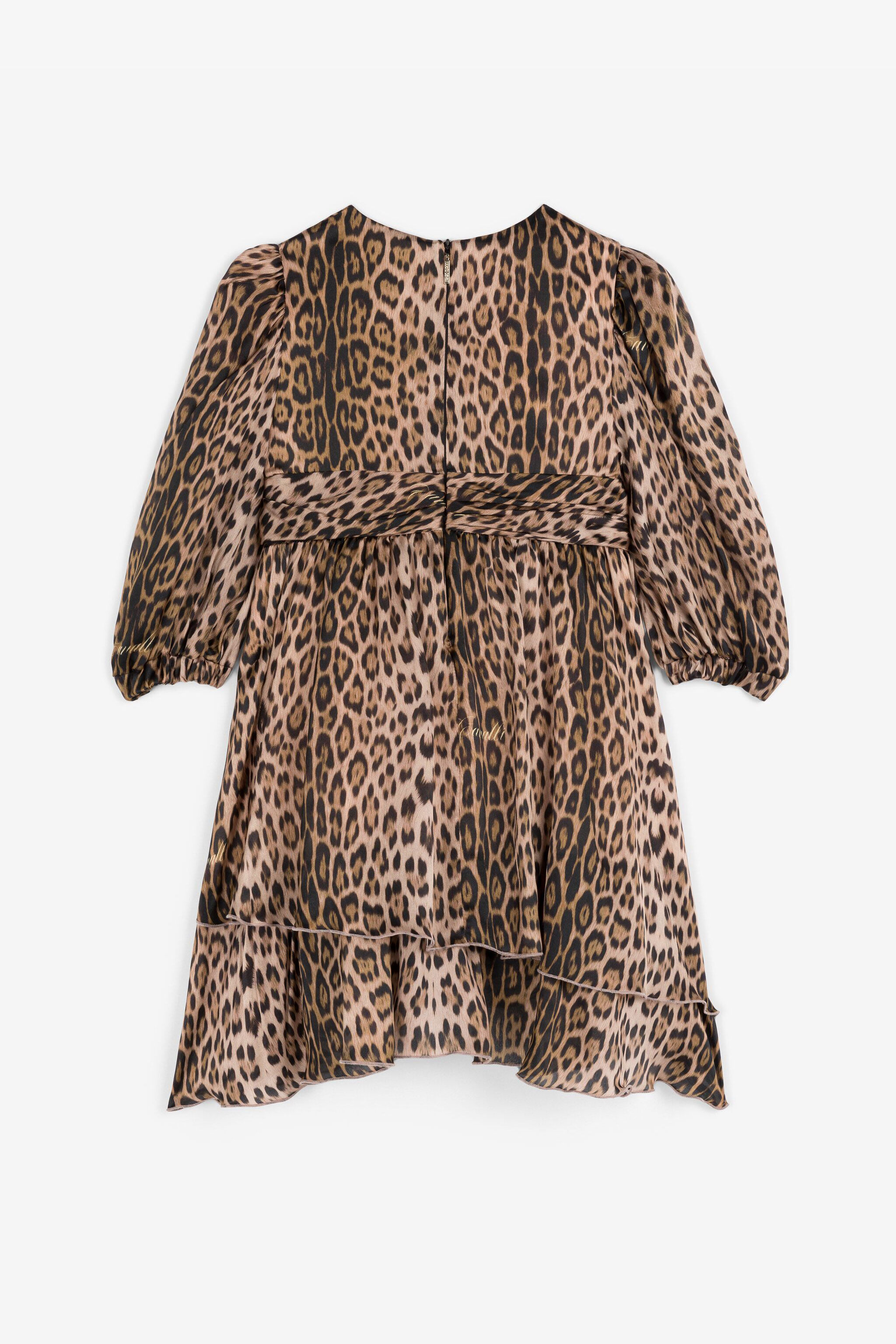 JU Leopard-Print Silk Dress Light brown RJT123-2NF65