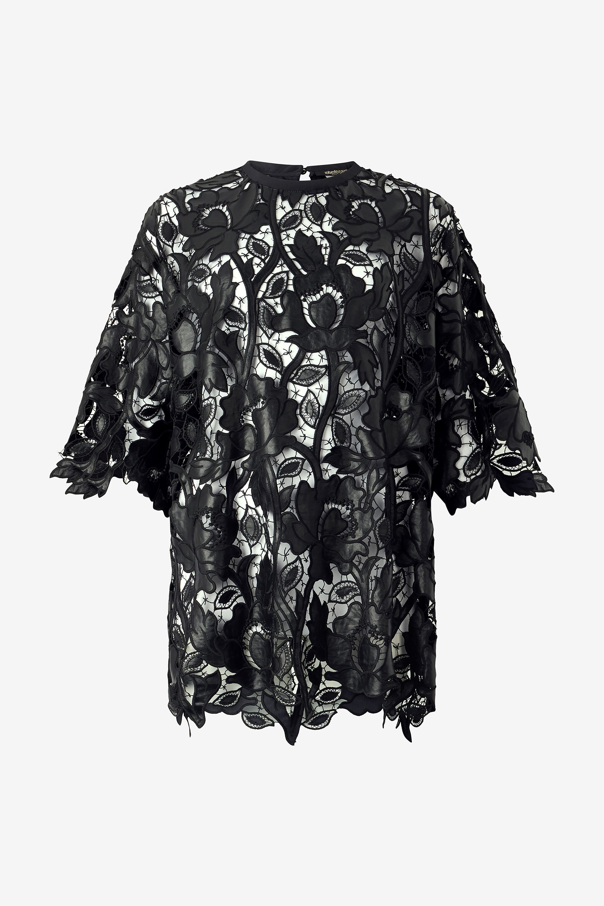RC Macramé Floral Lace Top Black VQT610-FT051