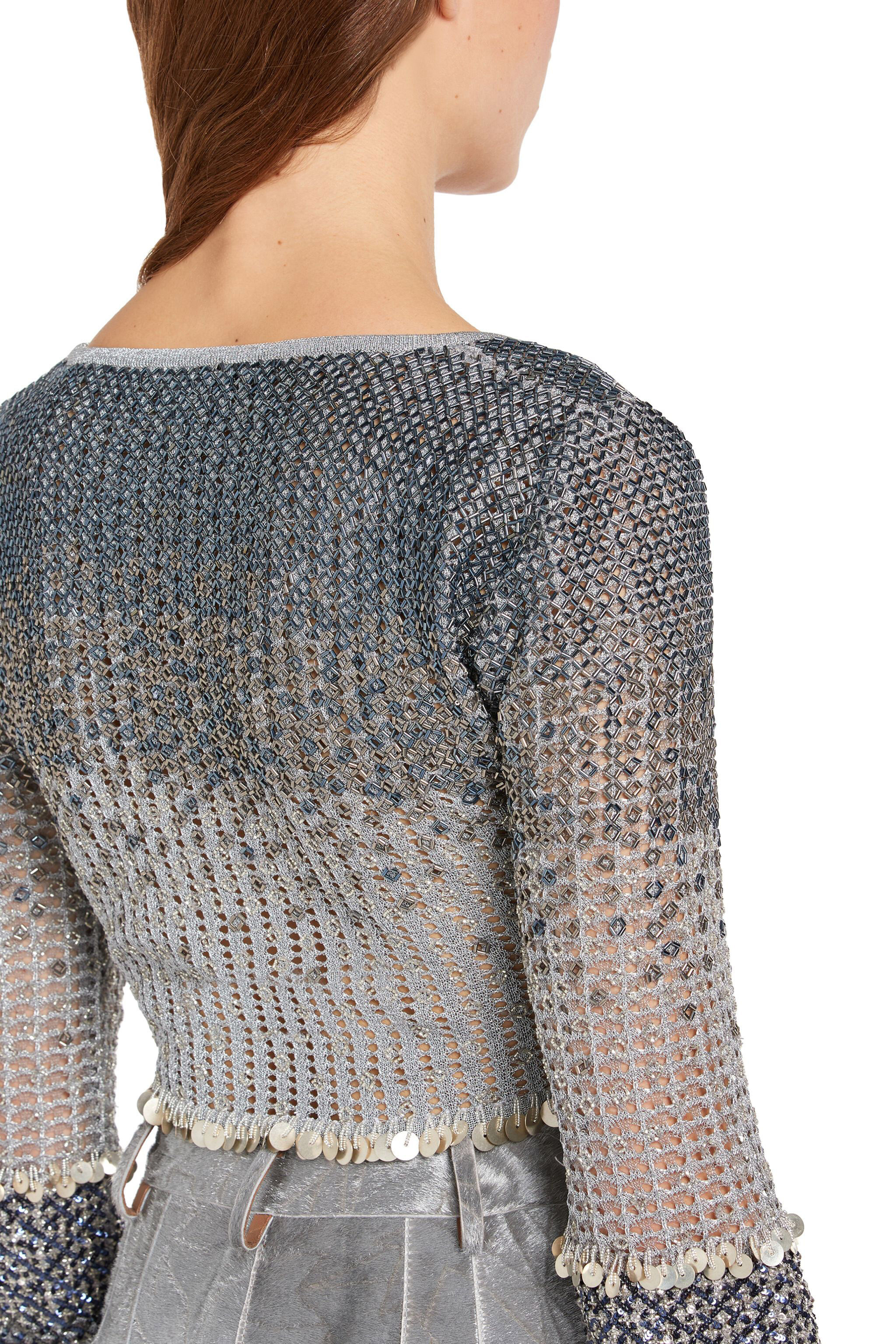 RC Paillettes embellished crop top Silver IWM650-MR001