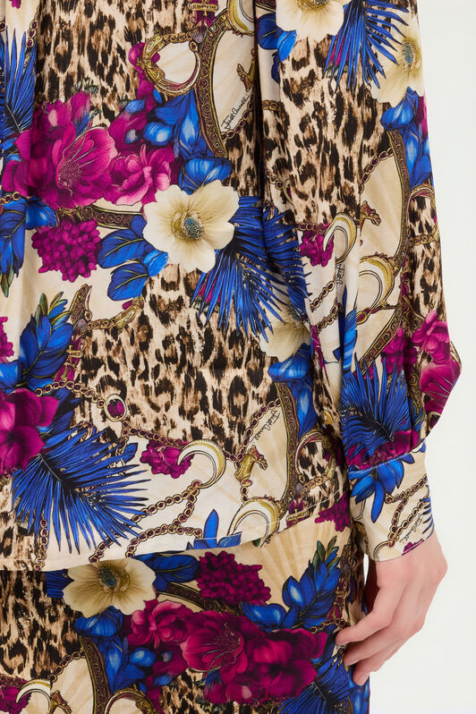 JC Camicia Stampa Flower Leo 700 BEIGE + 343 CILI VFT235-VF382