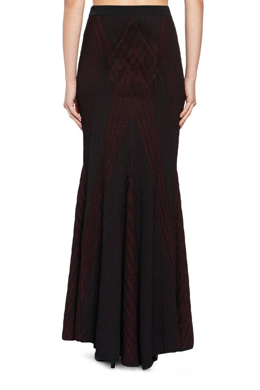 RC Art deco geometric knit skirt Black HQM300-MI001