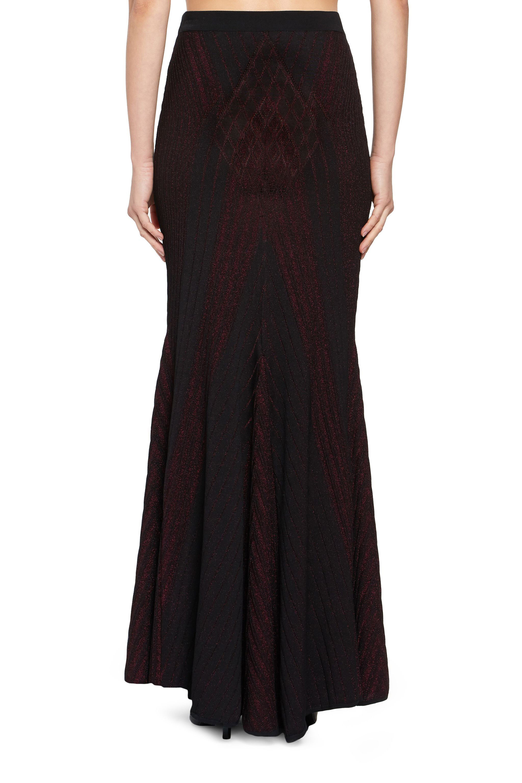 RC Art deco geometric knit skirt Black HQM300-MI001