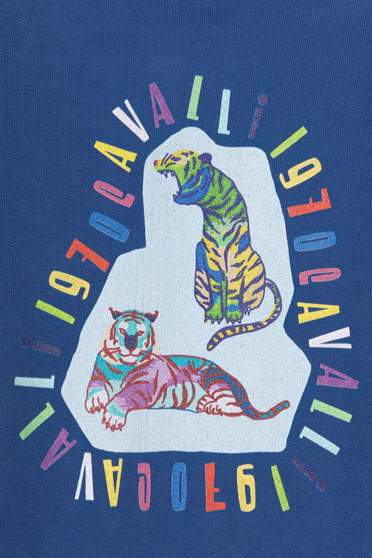 JU Logo-Print Cotton Hoodie JU Logo-Print Cotton Hoodie Blue RJT90D-CF050