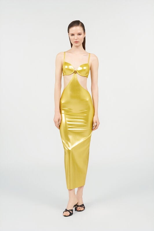 RC Long Golden Satin Dress LIGHT GOLD WKW023-LL031