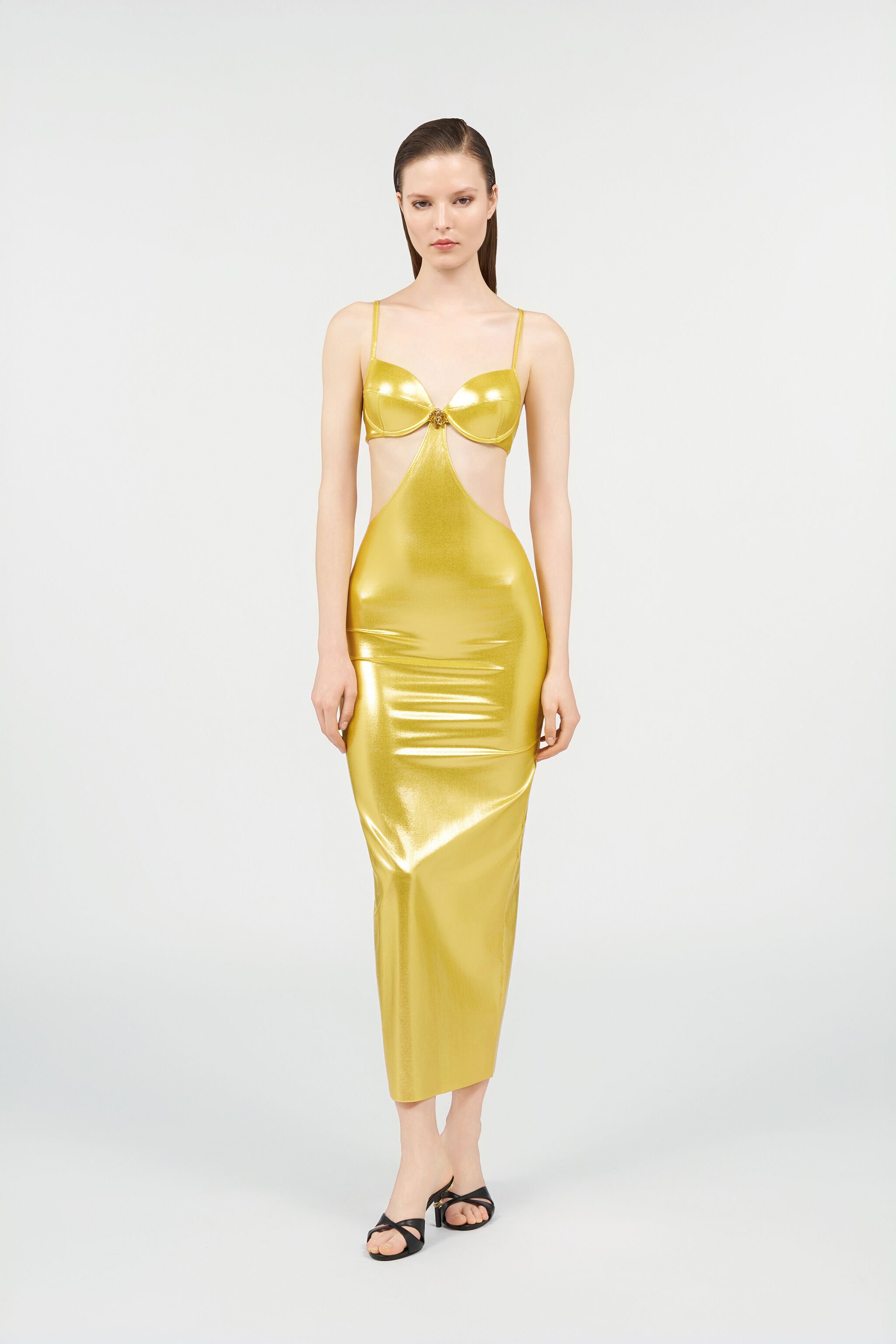 RC Long Golden Satin Dress LIGHT GOLD WKW023-LL031