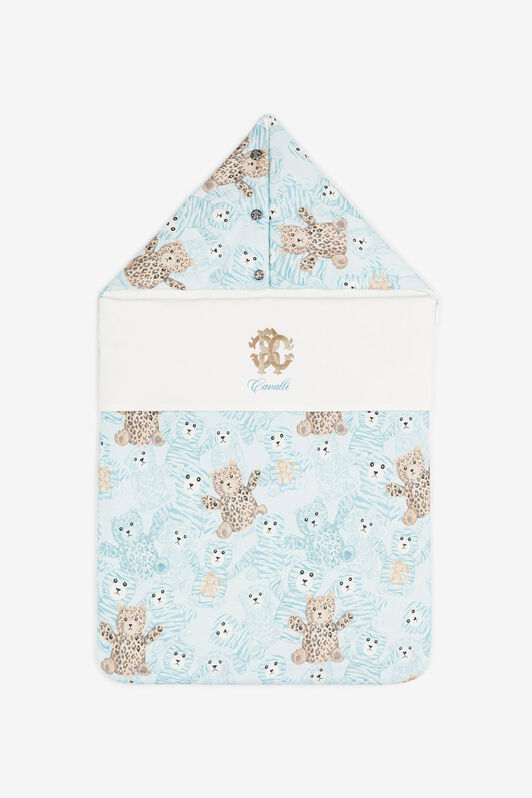 JU Teddy Bear-Print Baby Nest JU Teddy Bear-Print Baby Nest Light blue RJT802-JFG79