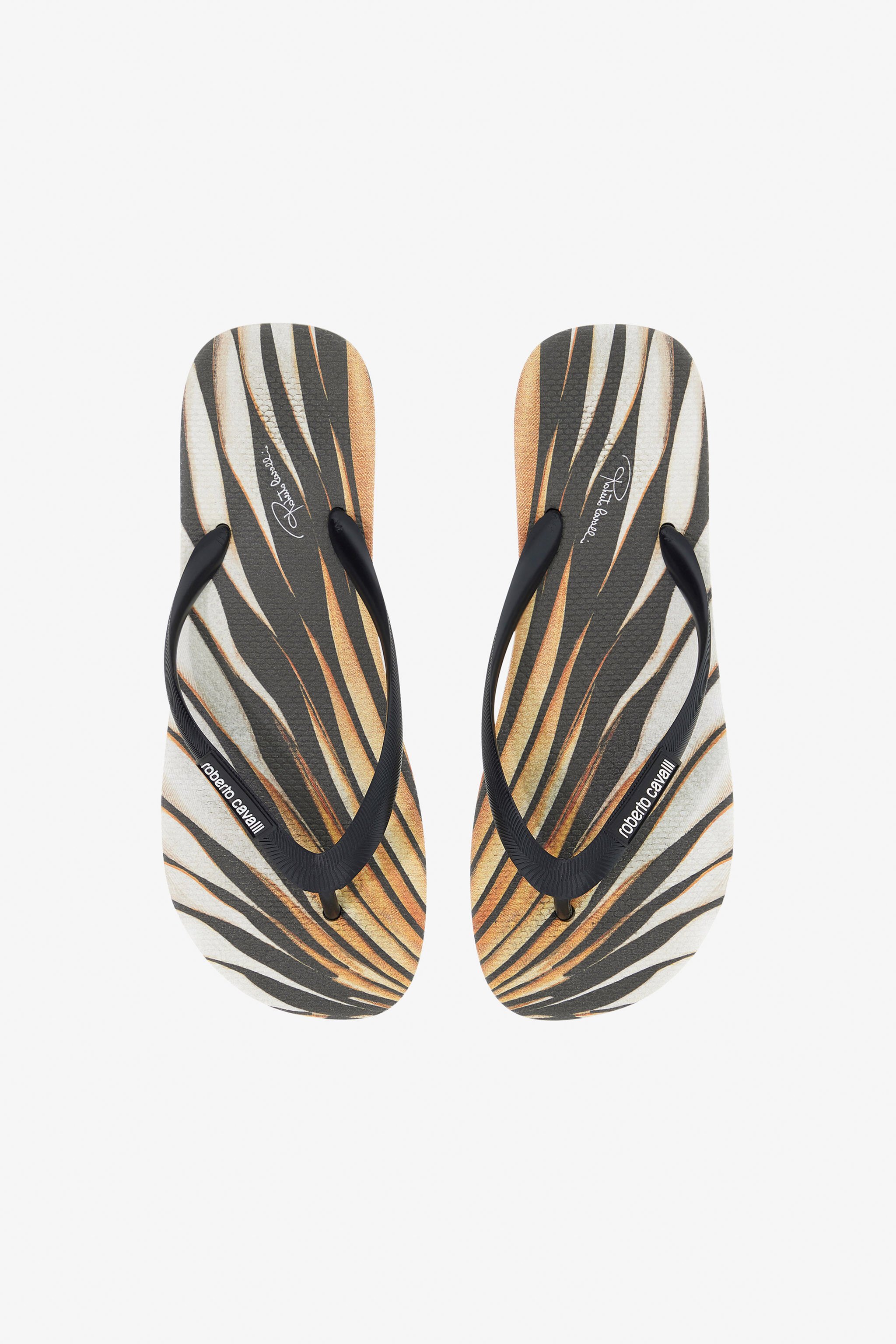 RC Ray of Gold Print Rubber Flip-Flops Gold SRS062-ABL63