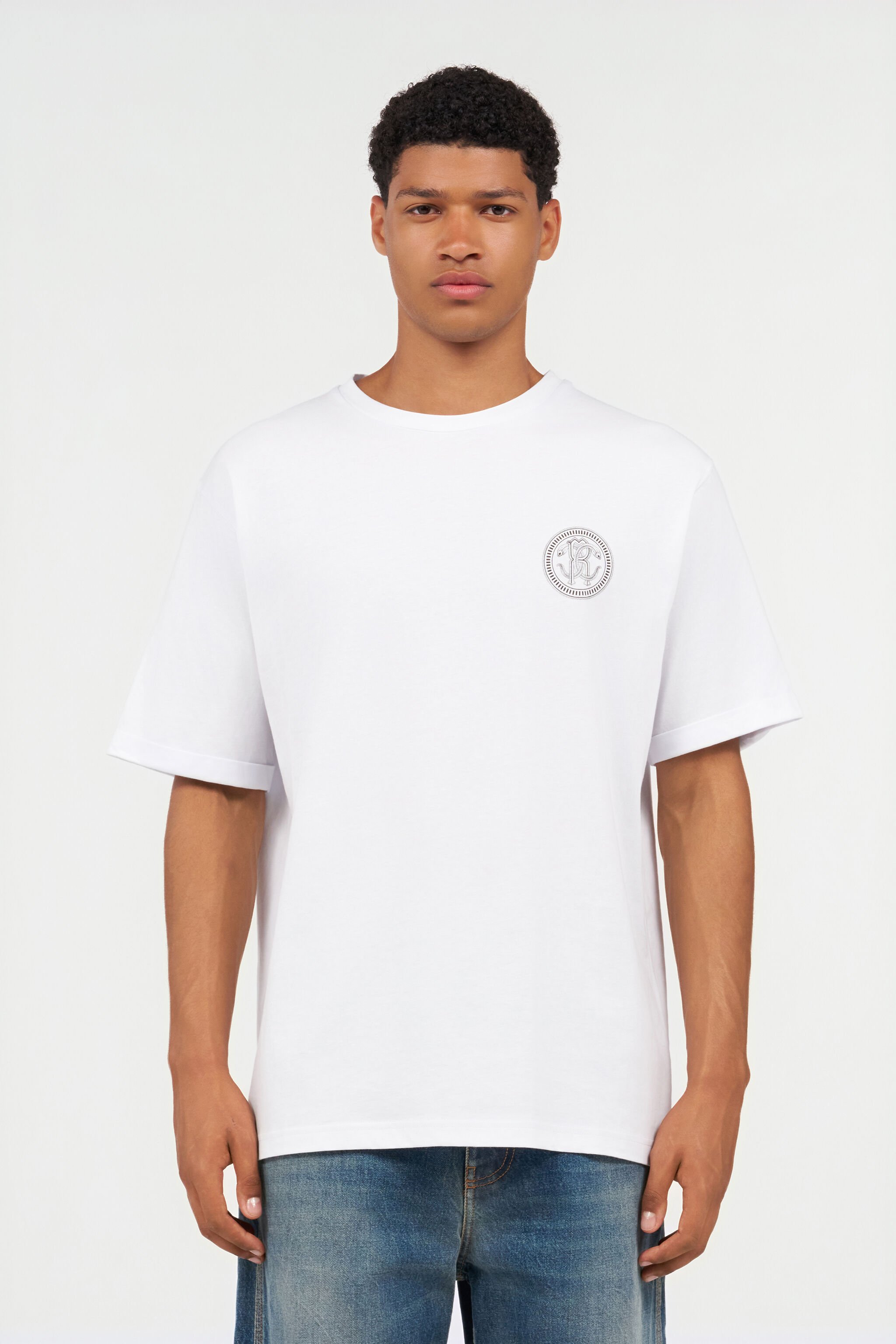 RC T-shirt Bianca con Monogram RC WHITE QOT62B-JD060