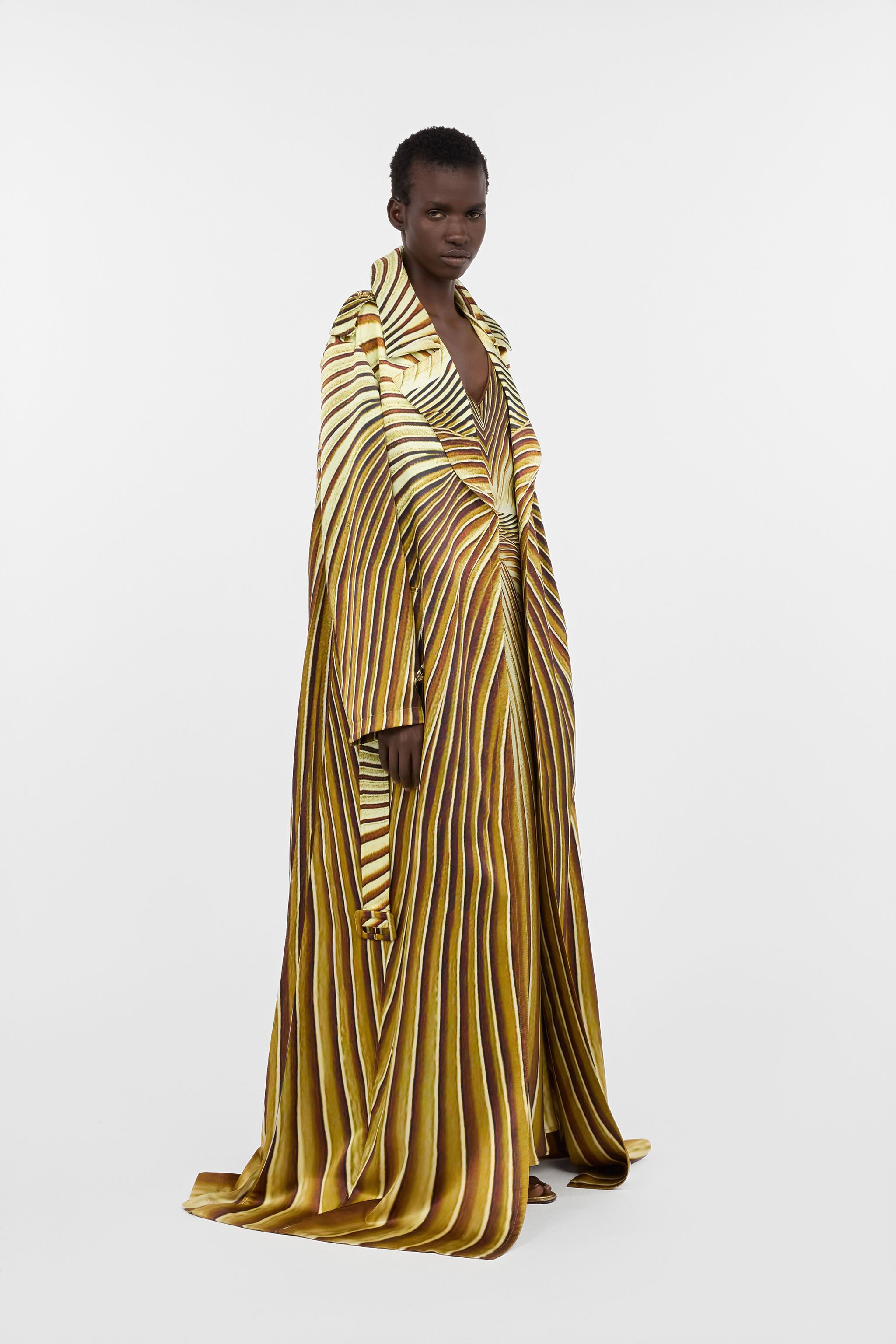 RC Trench In Seta Con Stampa Ray Of Gold SAHARA WWT500-RYS34