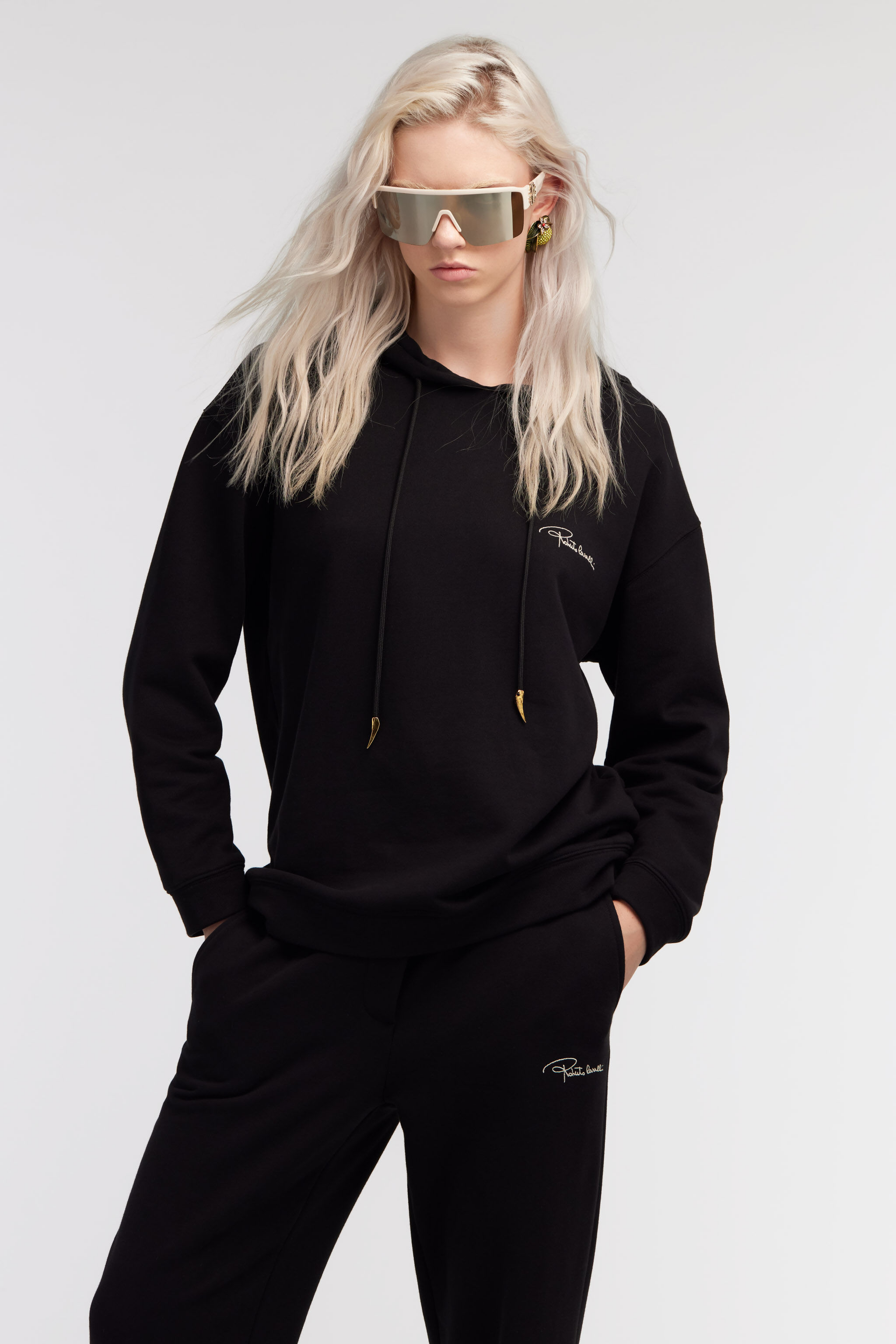 RC Black Hoodie With Signature Logo Black SKT63A-CF020