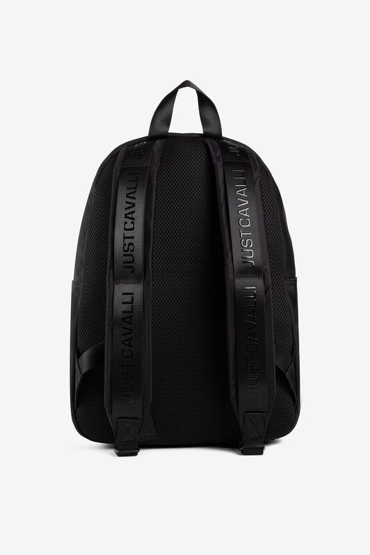 JC Just Cavalli Logo-Appliqué Backpack BLACK Q62335-Q1238