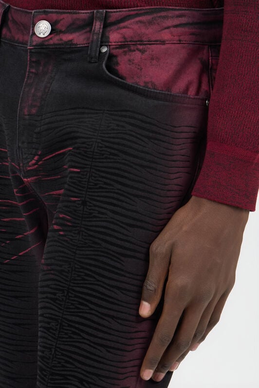 RC Red And Black Textured Jeans RED/BLACK SOJ20D-DN021