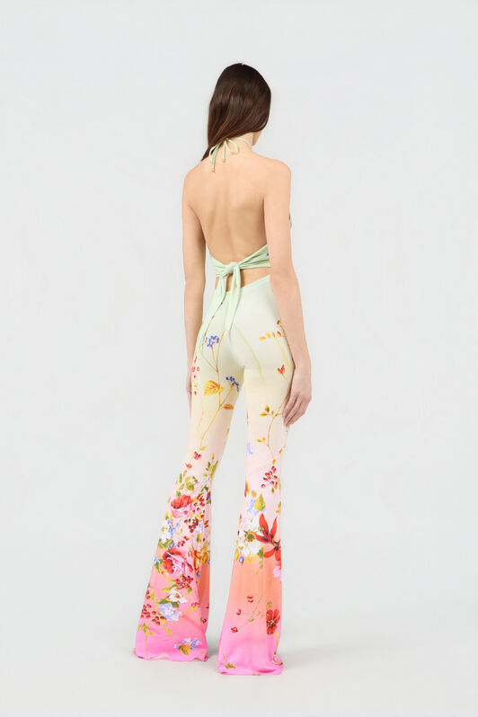 RC Miami Flowers Print Jumpsuit GREEN/FUCHSIA WQT145-LNR32