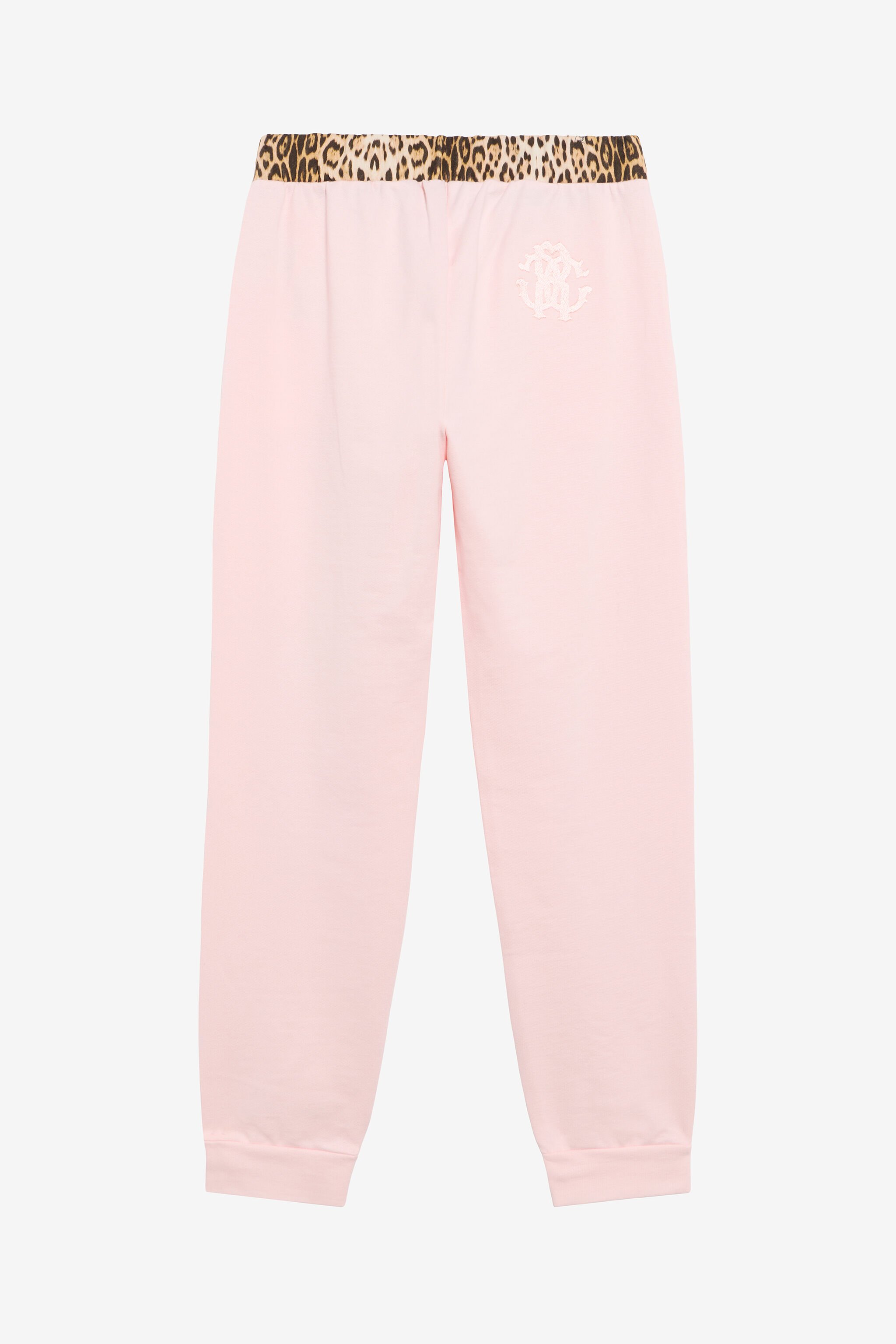 JU Pink Joggers With Leopard Waistband JU Pink Joggers With Leopard Waistband BABY PINK TJT24O-CF050