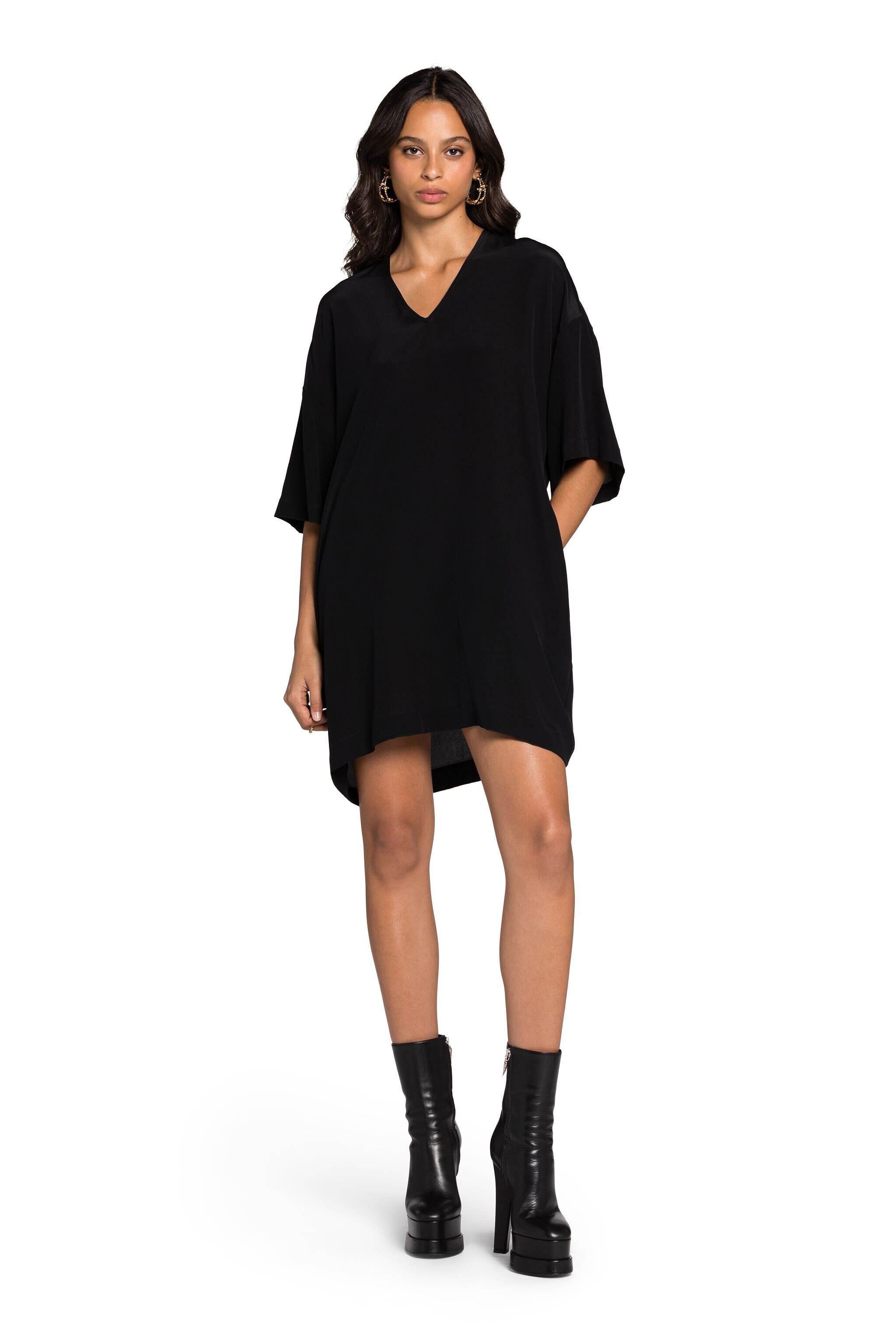 RC Silk Mini Dress Noir KOT10G-SY007