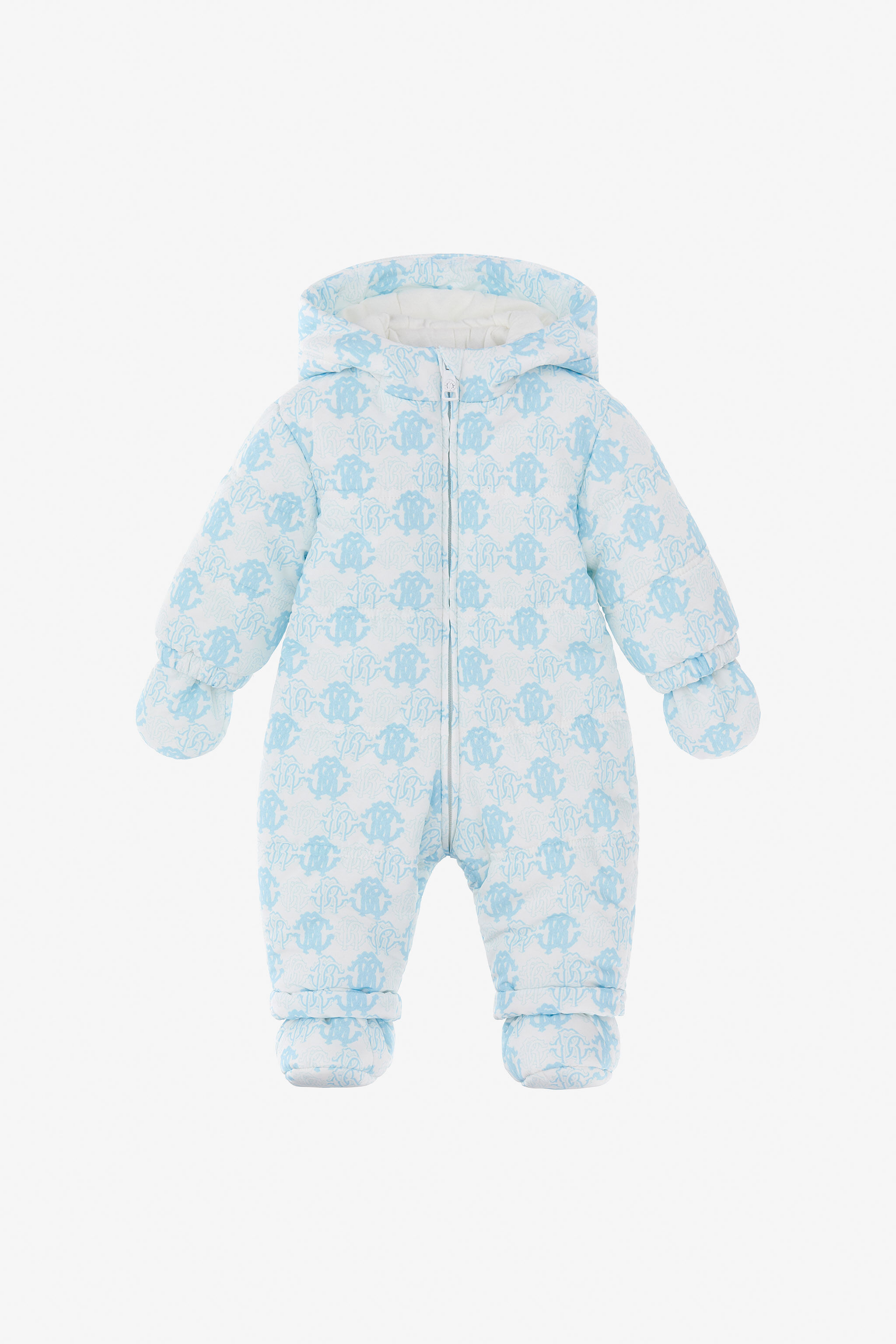 JU RC Monogram-Embroidery Babygrow Set Hellblau TJT400-5RM02