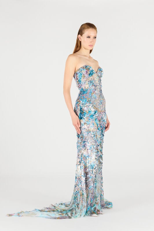 RC Mermaid Print Dress Maxi RC Mermaid Print Dress Maxi Blue/Silver UWR119-CKN92