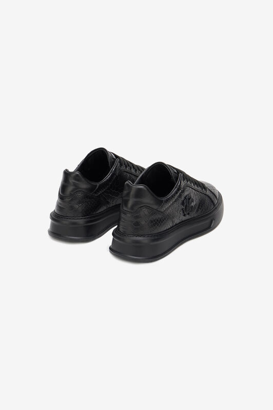 RC Zapatilla Negra Efecto Serpiente Con Monogram RC BLACK SOS00E-PZ004