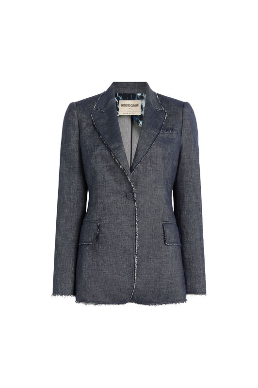 RC Chambray single-breasted blazer Dark blue MQT402-CE048