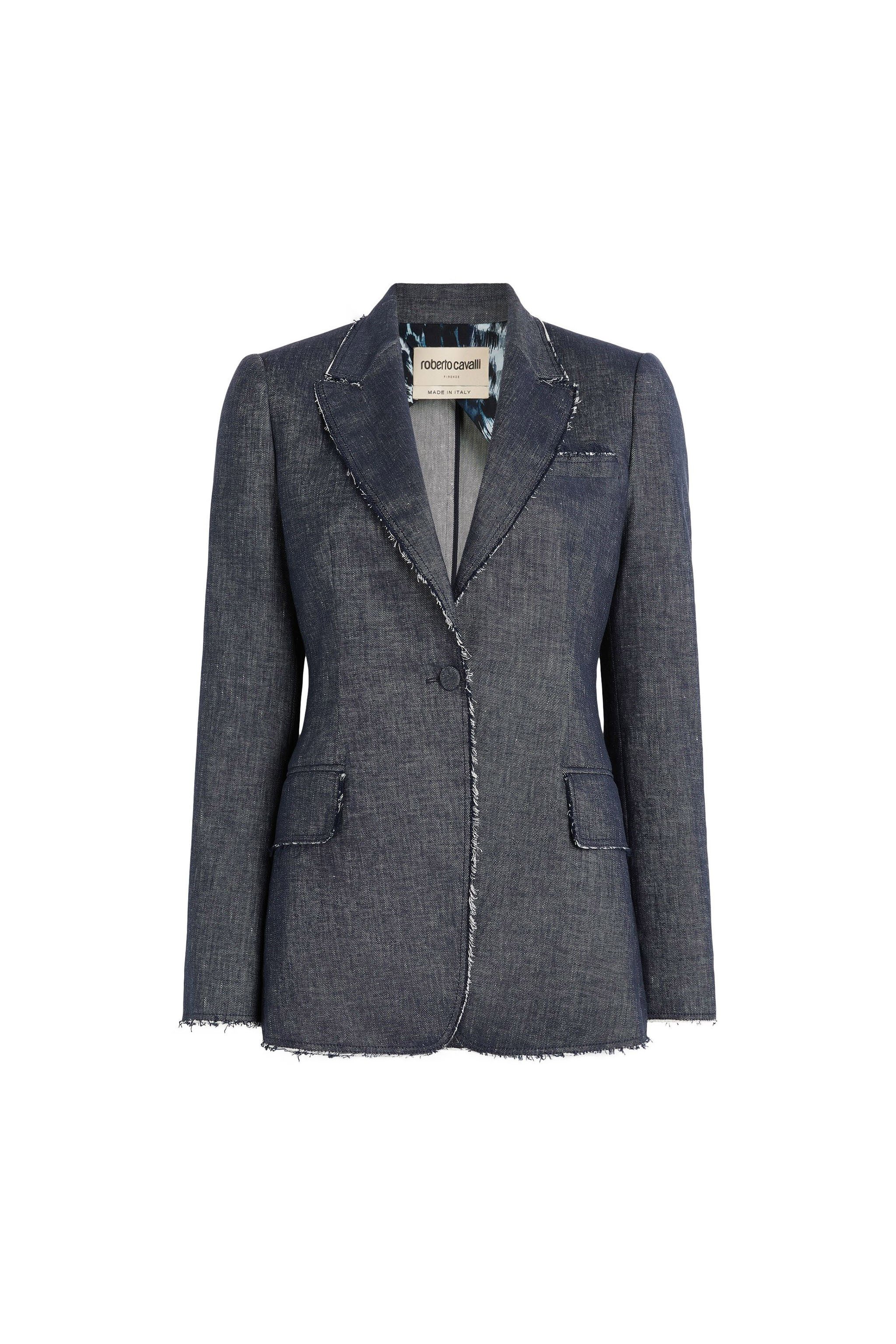 RC Chambray single-breasted blazer Dark blue MQT402-CE048