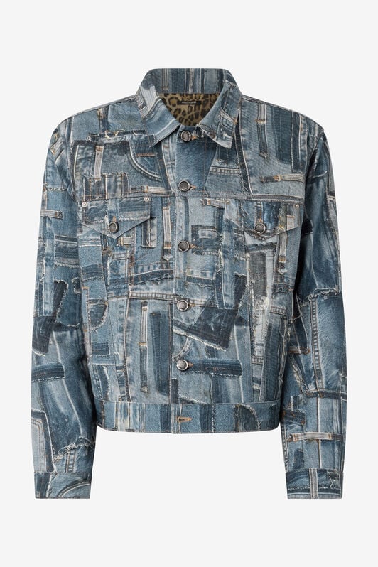 RC Patchwork-Jeansjacke der Capsule Collection Blau UMJ416-VT001