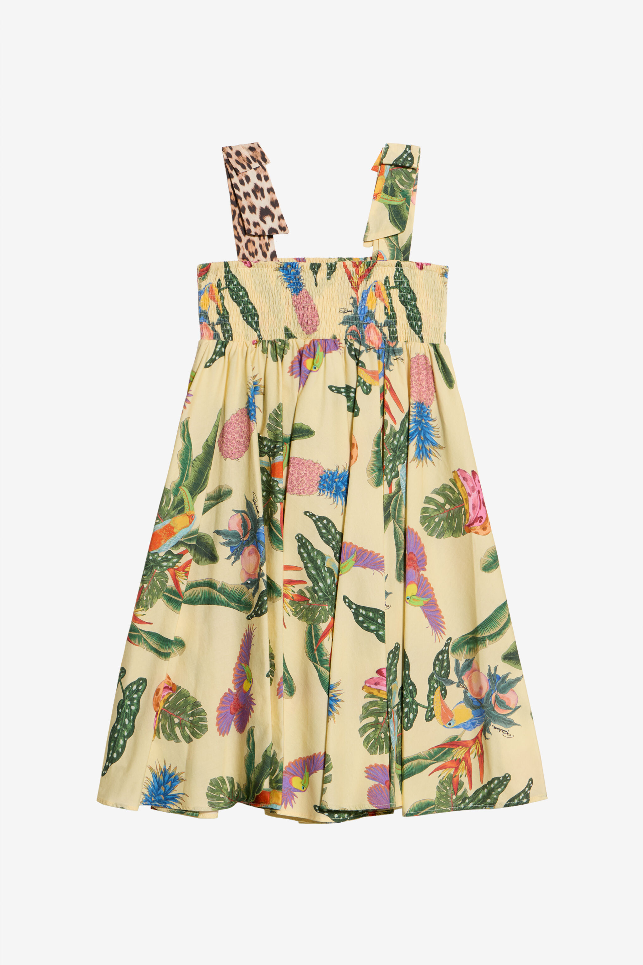 JU Baumwollkleid mit Tropicana-Print YELLOW WJT10E-7MR12