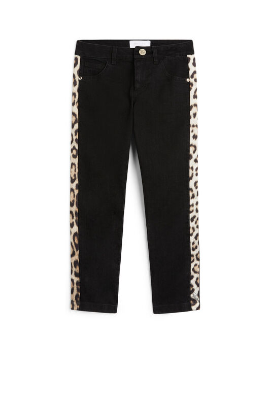 JU Side-stripe slim-fit jeans BLACK LJJ201-DN001
