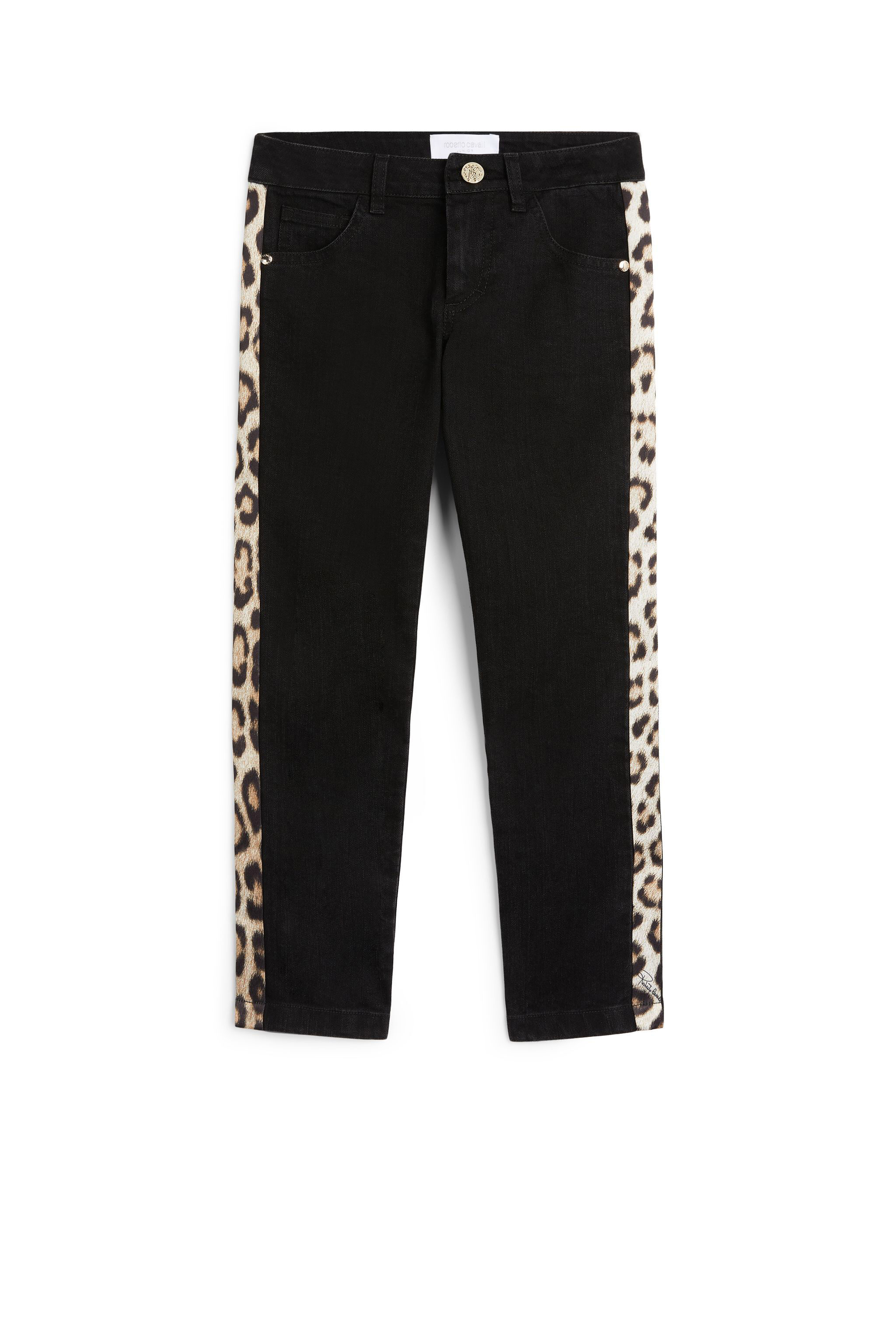 JU Side-stripe slim-fit jeans BLACK LJJ201-DN001
