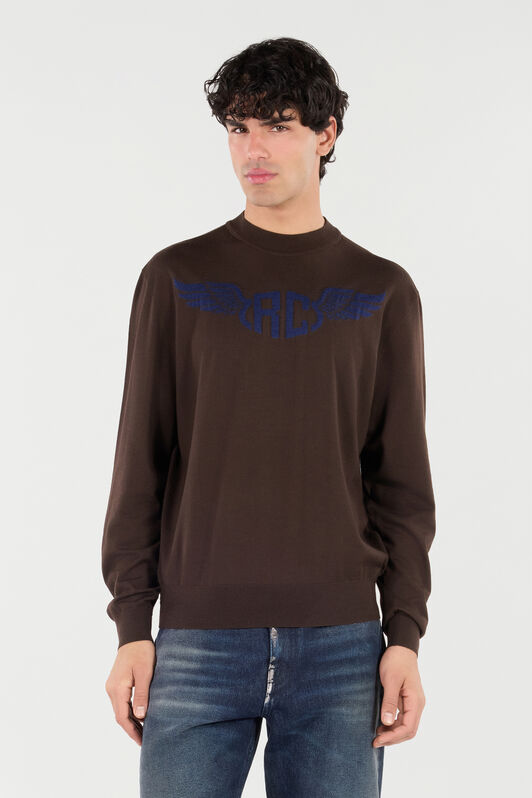 RC Wool Sweater with Winged Logo RC Wool Sweater with Winged Logo Brown VRM601-MQ015