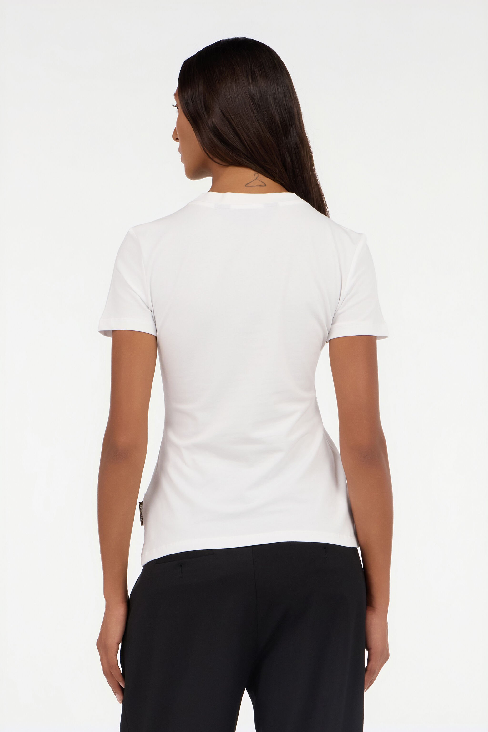 JC White T-shirt with Animal Print Logo JC White T-shirt with Animal Print Logo WHITE VFT197-VF320