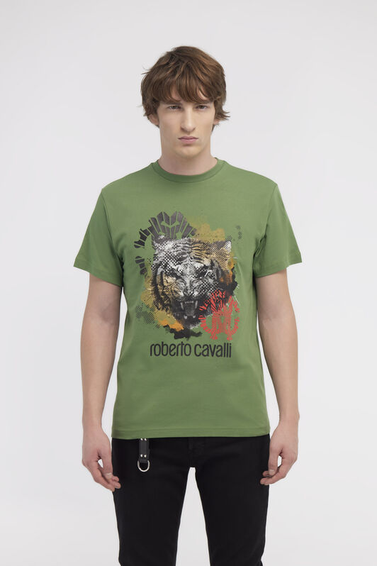 RC T-shirt with Jaguar logo and print Green NOT60A-JD060