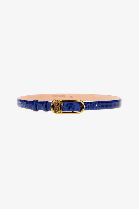 RC Leather belt with Monogram Mirror Snake Blau SKC005-PZ975
