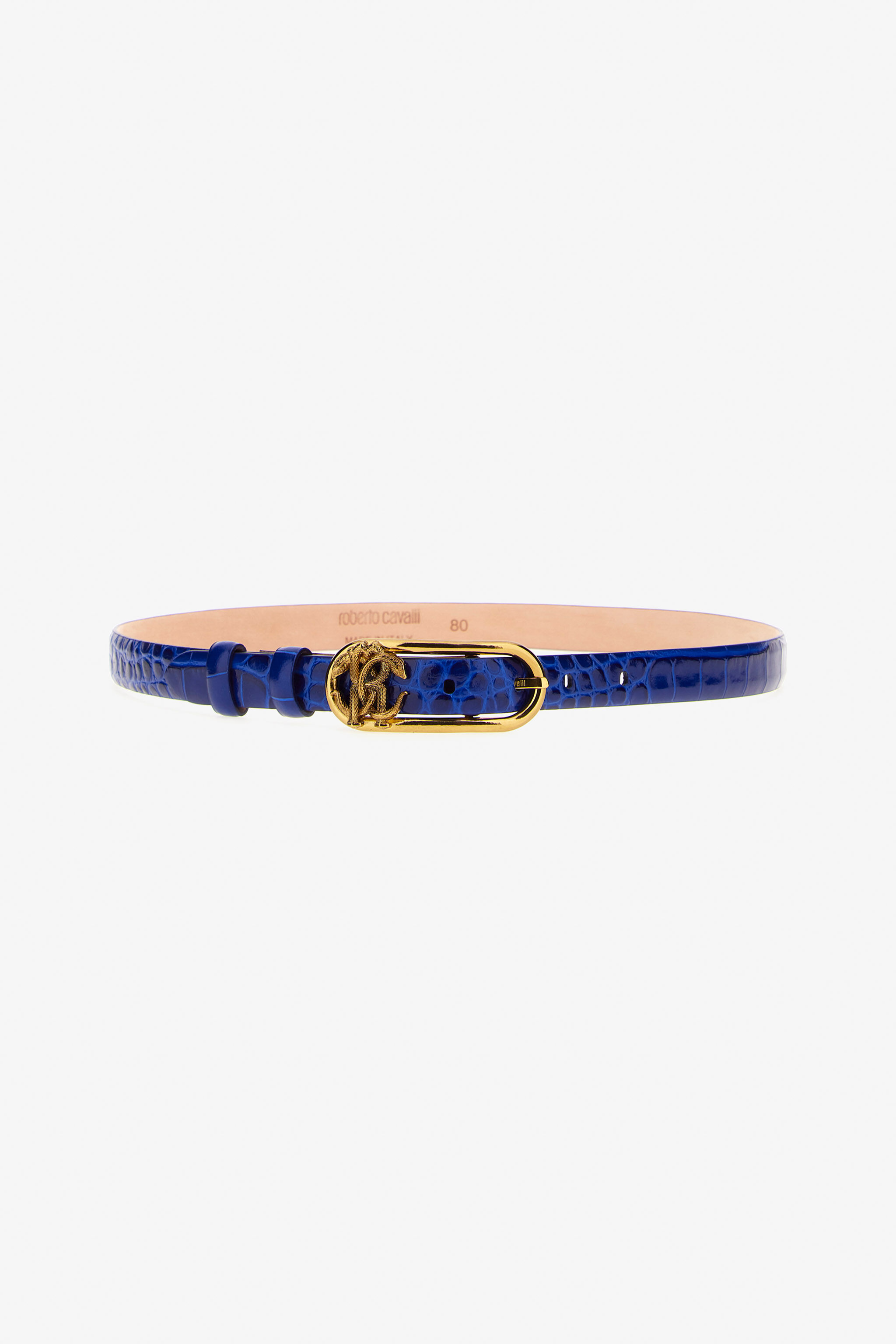 RC Leather belt with Monogram Mirror Snake Blau SKC005-PZ975