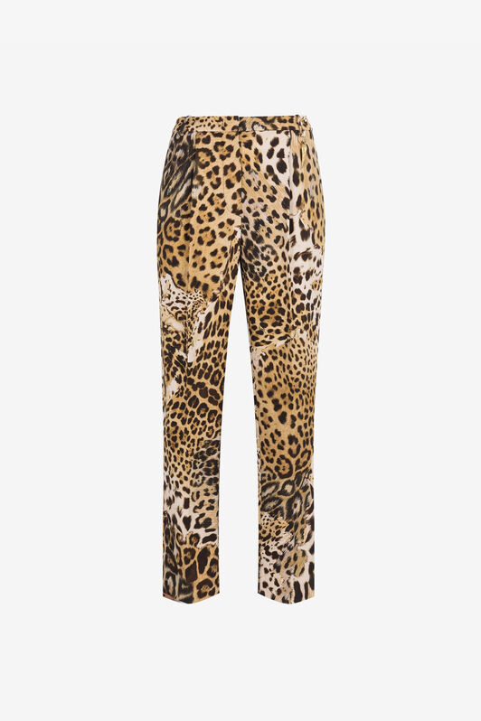 RC Pantaloni a gamba dritta con stampa Jaguar Marrone chiaro QWT206-ORG34
