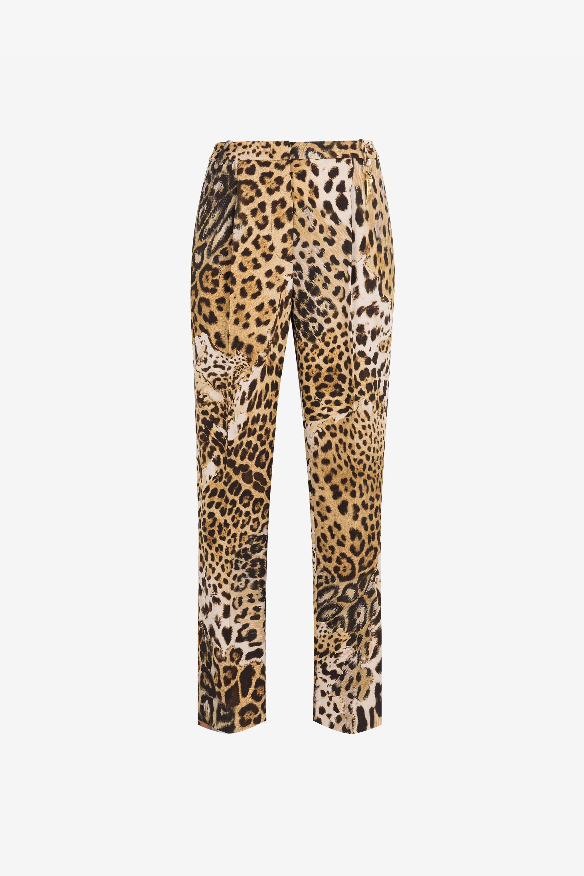 RC Pantaloni a gamba dritta con stampa Jaguar Marrone chiaro QWT206-ORG34