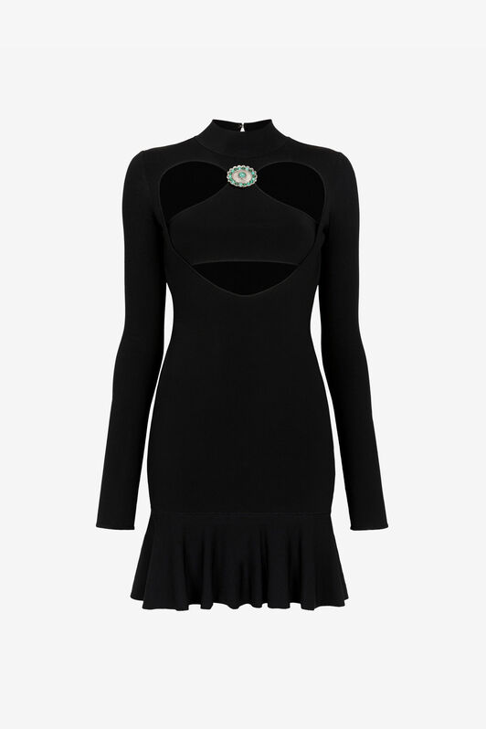 RC Cut-Out Flared Mini Dress Black RKM106-MG011
