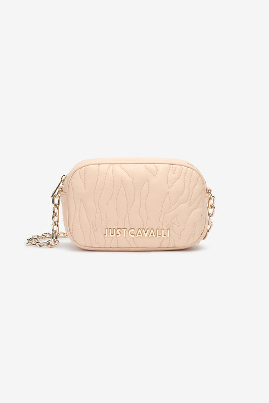 JC Top-Stitched Camera Bag With Logo Light Brown UFB065-UF434