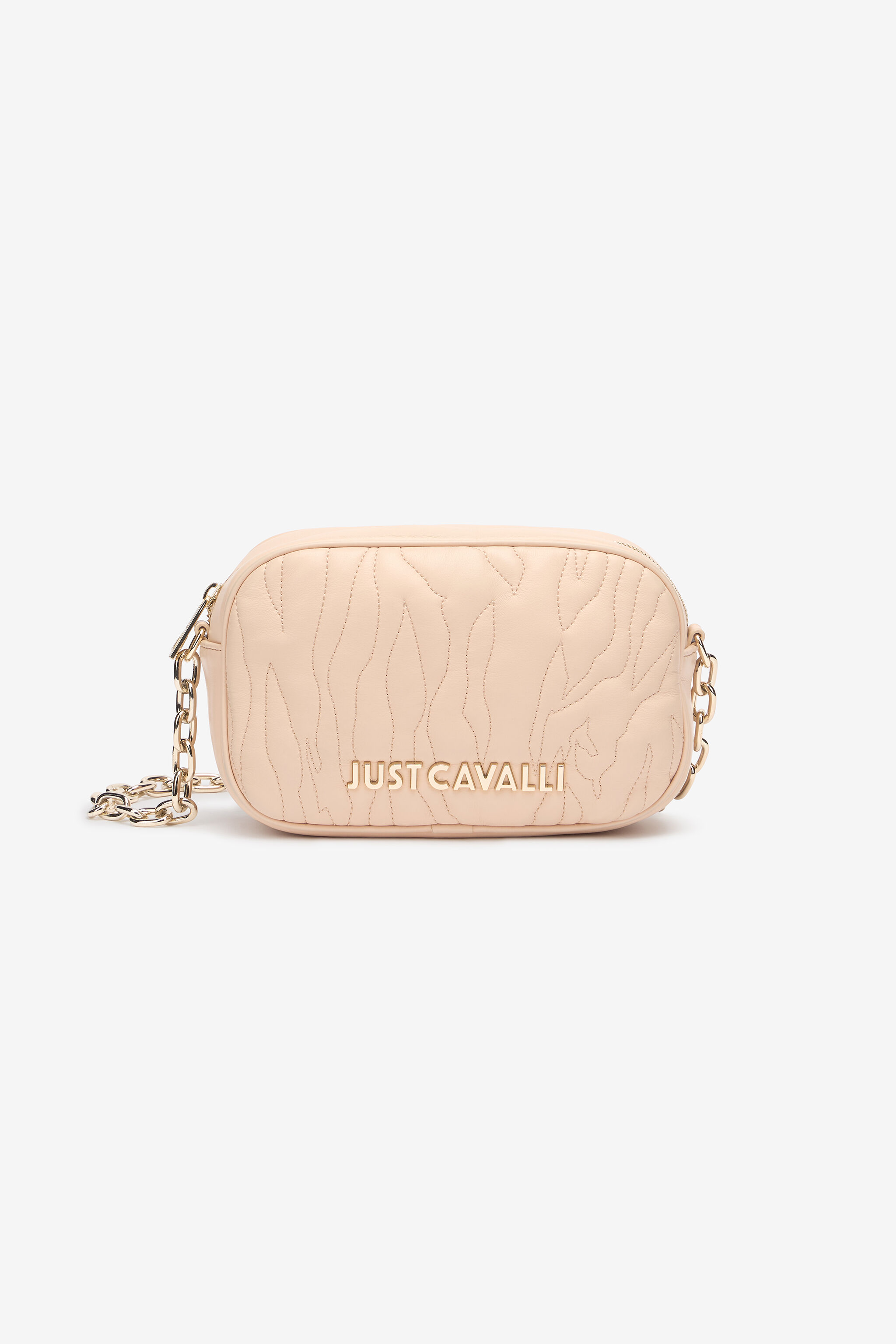 JC Top-Stitched Camera Bag With Logo Light Brown UFB065-UF434