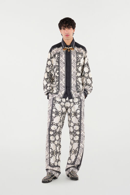 RC Silk Shirt with Floral Print RC Silk Shirt with Floral Print Black/White VNT724-4QP97