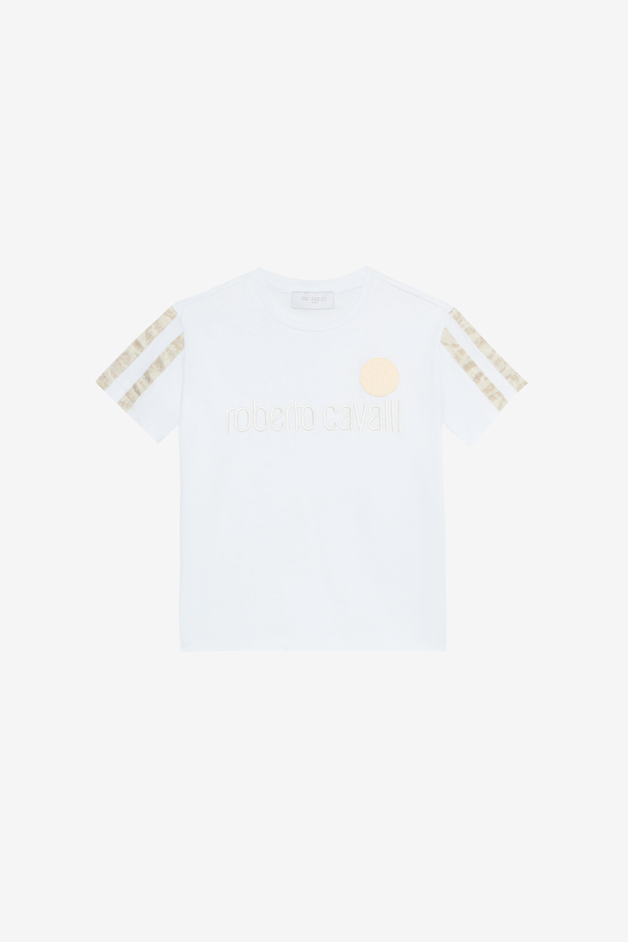 JU T-Shirt Con Lettering E Patch Bianco UJT60L-JD001