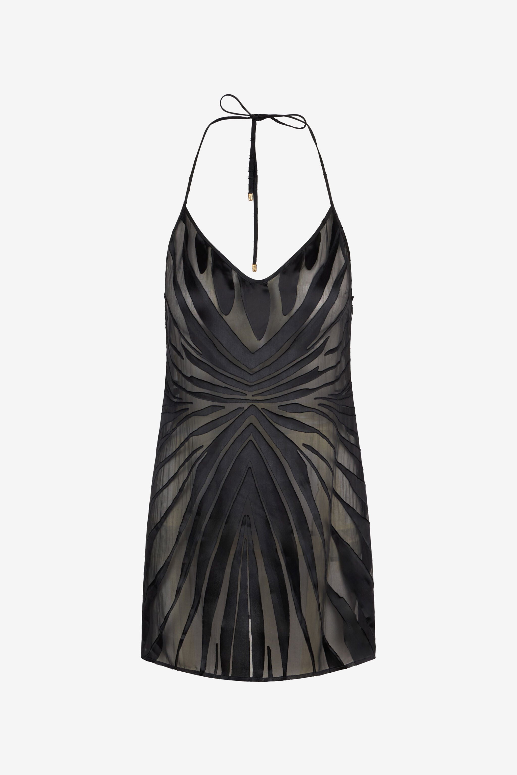 RC Mini Slip Dress With Ray Devoré Print BLACK XKT101-FXI15