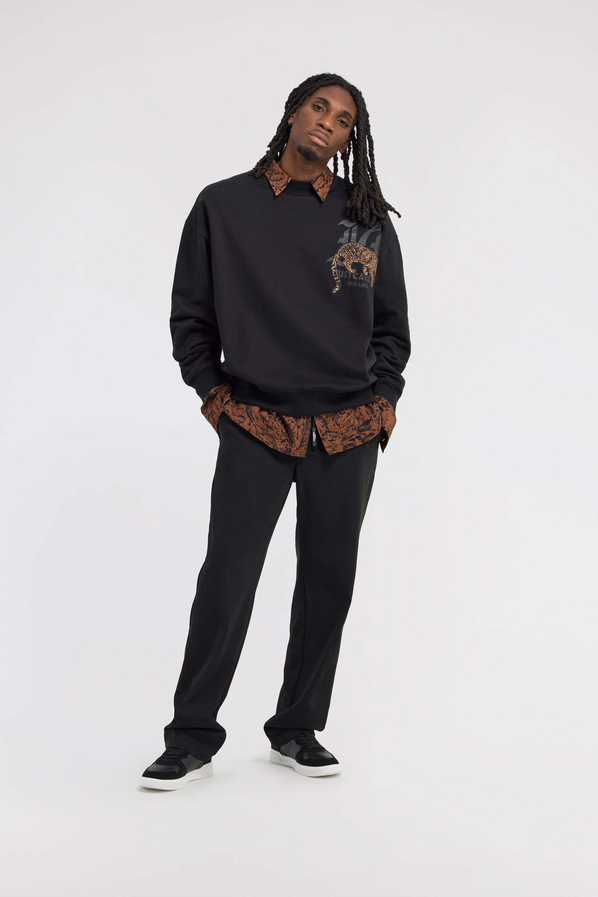 JC Just Cavalli Sweatshirt Noir TFT047-TF064