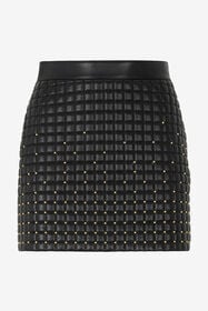${brand} Quilted Leather Mini Skirt ${colorDescription} ${masterID}