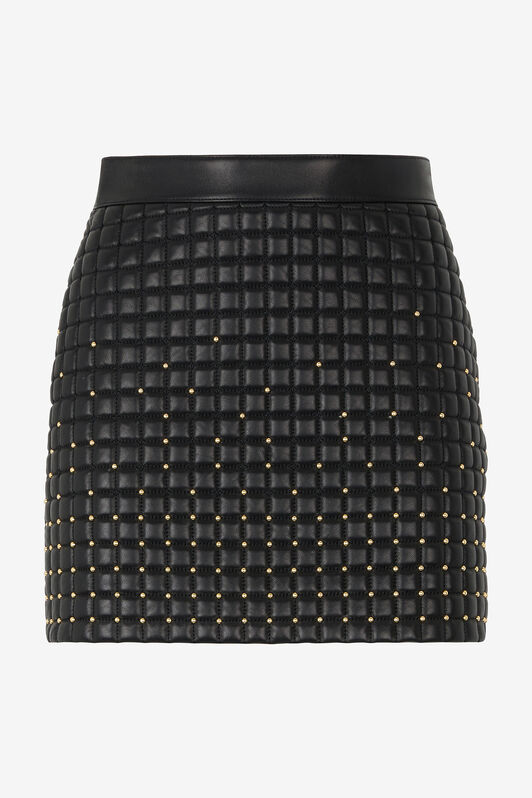 RC Minigonna In Pelle Trapuntata Nero VQP301-PN001