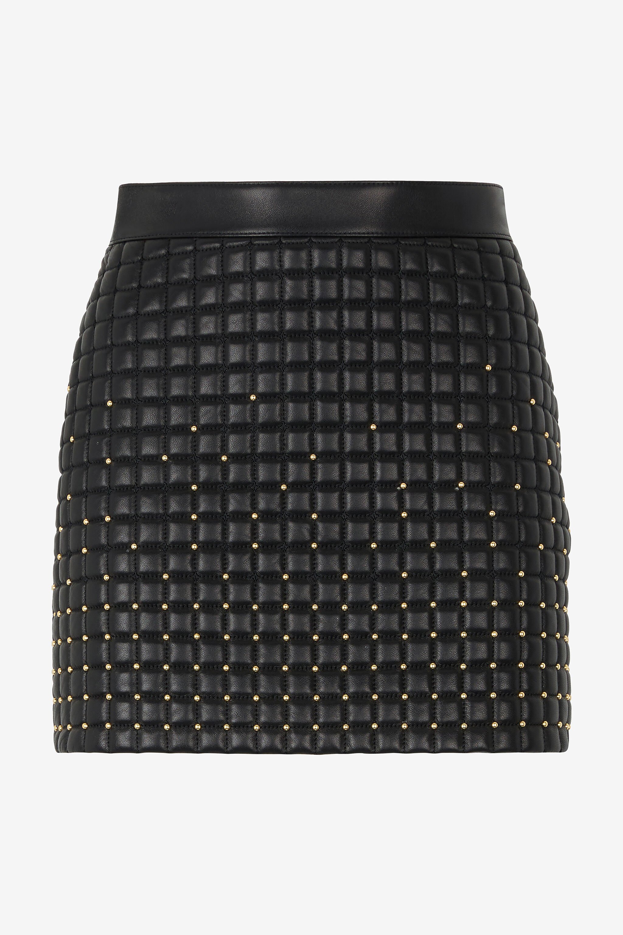 RC Minigonna In Pelle Trapuntata Nero VQP301-PN001