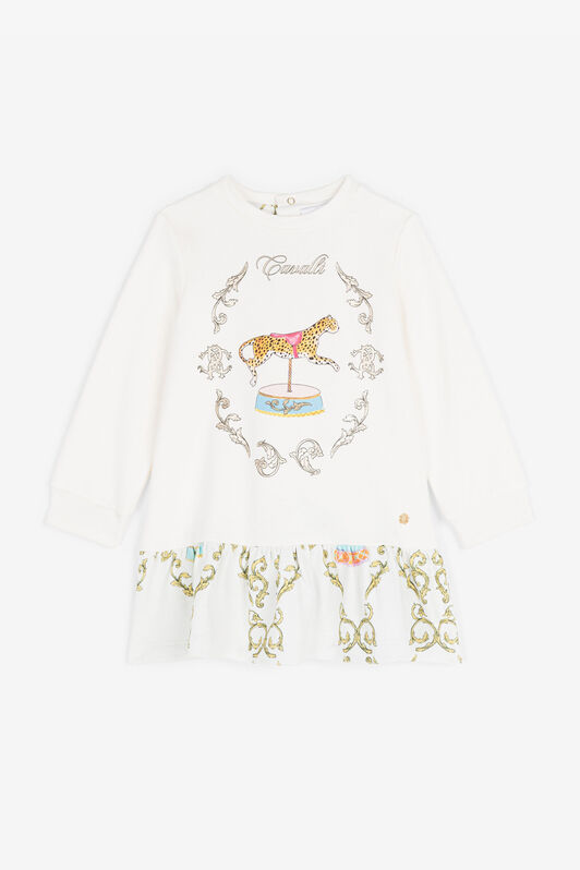 JU RC Monogram and Filigree-Print Dress White RJT127-CF050